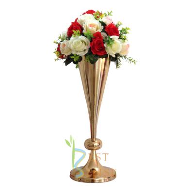 China Latest Wedding Decoration Iron 54cm Flower Vase Stand For Flower Wedding Decor for sale