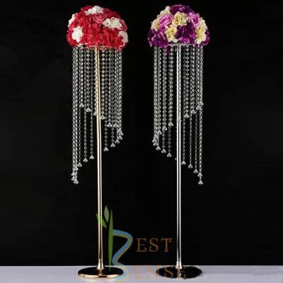 China 90CM Crystal Flower Stand Pillar Tall to Wedding Walkway WCP-3090 for sale