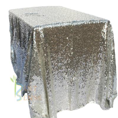 China Sequin 131x89 Inch Rectangular Wedding Table Cover In Sequin For Event Decor for sale