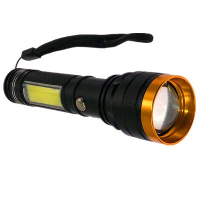 China Zoomable Led XML T6 2km COB Dimmable High Lumen Stretch Light Bottom Powerful Led USB Rechargeable Flashlight With COB Side Light for sale