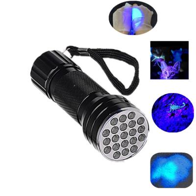 China Carry Outdoor Hunting Convenient Daily 21 Led UV Torch, Scorpion Lamp, Money Detector UV Flashlight for sale