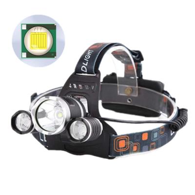 China Convenient Long Beam Powerful Hunting Lights Led T6 XPE 20W 3heads Lamp Instant Light Rechargeable Head Light for sale