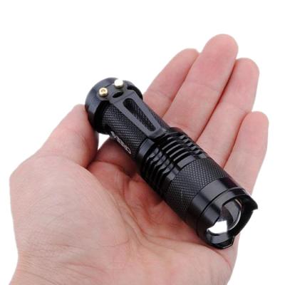 China Zoomable Led Light Flashlight Customized High Power Waterproof Zoomable Mini Torch 14500/AA Powered Q5 Mini Led Tactical Flashlight With Clip For Camping for sale