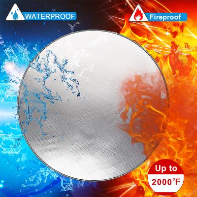 China Outdoor Heat Stocked Reflective Fiberglass Ember Fire Pit Mat For Under Fire Pit Pit Deck for sale