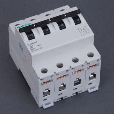 China CE Household Miniature Current 4 Pole Circuit Breaker Air Switch IP40 Overload Protector for sale