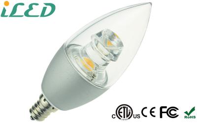 Κίνα Θερμή άσπρη E12 λάμπα φωτός Dimmable, γωνία κεριών ακτίνων 360 βαθμού προς πώληση