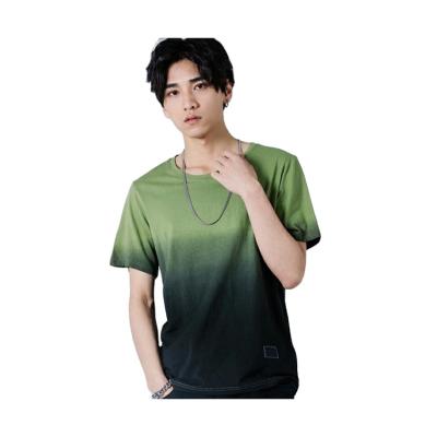 China Anti-wrinkle Summer Fashion 2021 New Casual Gradient Cotton Loose Short Sleeve T-Shirt For Men for sale