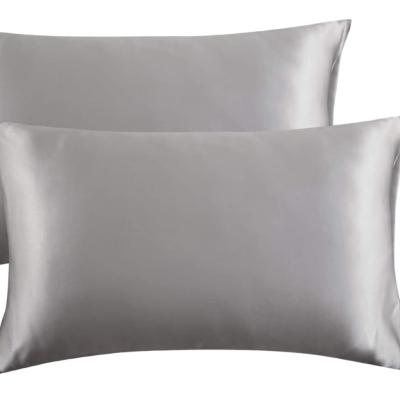 China Folded Satin Solid Silk Pillowcases Bedding Pillowcase Pillowcases For Silk Pillowcase 2 Packs, Queen Size for sale