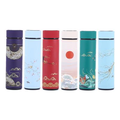 China Chinese style stainless steel vacuum flask double wall travel coffee cup water bottle viable high quality straight bottle for sale