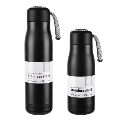 China Sustainable Vacuum Thermos Bottle With Rope Portable Ball Cups 304 Stainless Steel Sports Water Bottle for sale