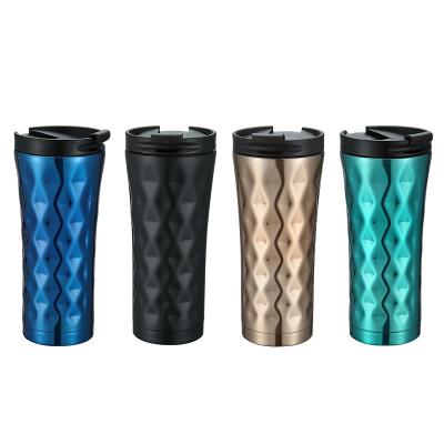 China Car Viable Custom Cup Travel Gift Diamond Thermos 500ml Creative Stainless Steel Coffee Mug for sale