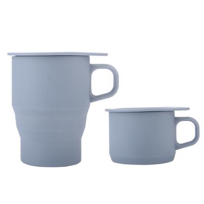 China Viable Wholesale Sport Silicone Straw Coffee Cups Folding Hot Sale Amazon Coffee Mug With Handle for sale