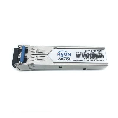 China WDM Gigabit Ethernet / WDM Fast Ethernet 1.25G 1000Base-LX Dual LC High Quality Left Hand 1G SM 1310nm 10KM DDM SFP Optical Transceiver for sale