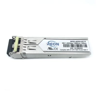 China WDM Gigabit Ethernet / WDM Dual LC Fast Ethernet 1.25G 1000base-ZX SM 1550nm 100km 120km DDM SFP Optical Transceiver for sale