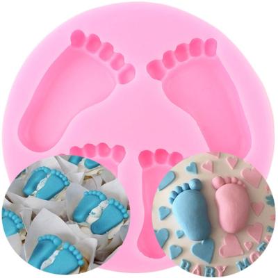 China Sustainable Baby Foot Silicone Molds DIY Fondant Cake Decorating Tools Candy Chocolate Mold for sale