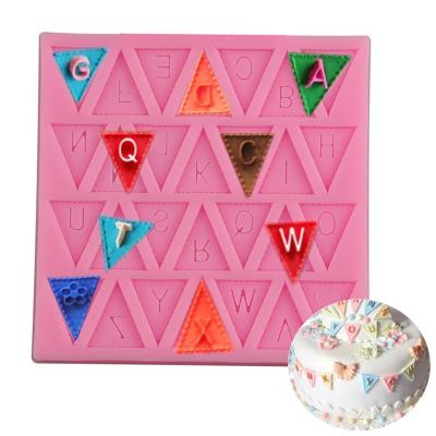 China Viable Flag Design Alphabet Letters Silicone Mold Cupcake Fondant Cake Decorating Molds for sale