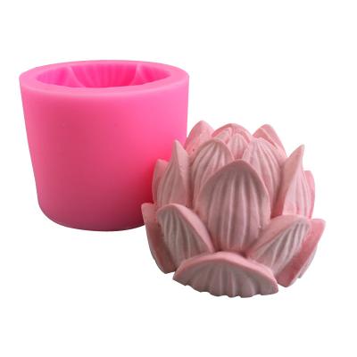 China Viable Three-Dimensional Handmade Silicone Mold DIY3d Lotus Gel Mold Lotus Soap Soap Mold for sale