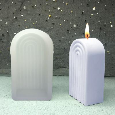 China New Sustainable Arch Geometric Shape Aromatherapy Candle Silicone Mold Home Decoration Candle U Shaped Mold for sale