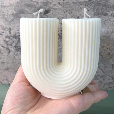 China Viable Silicone U Mold Candle Arch Pillar Mold Candle Silicone Stripe Home Decoration for sale