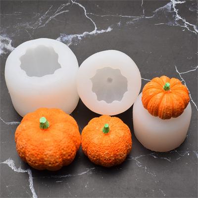 China DIY Three Viable Pumpkin Silicone Mold For Making Halloween Mold 3D Pumpkin Silicone Mold for sale