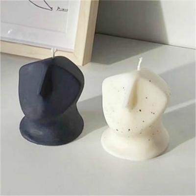 China Sustainable Aromatherapy Candle Making Tool DIY New Art Object Face Candle Mold Sculpture Resin Silicone Mold for sale