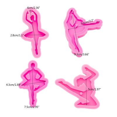 China DIY Handcraft Dancing Girl Viable Key Chain Silicone Mold Epoxy Mold Fashion Jewelry Bag Dangle Earring Making Tool for sale