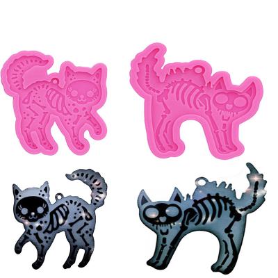 China 2pcs Cat Keychain Epoxy Mold Hand Silicone Craft Mold DIY Necklace Pendant Viable Jewelry Home Decor for sale