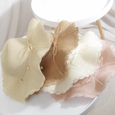 China New Fashion Summer Sombrero Sun Hat Female Custom Ribbon Eco-Friendly Bowknot Straw Hats Soft Foldable Wide Brim Beach For Women for sale