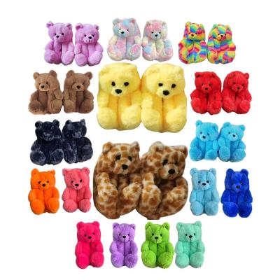 China New Arrival Drop Shipping Children Flat Fur Slides Free One Size Kids Sandals Fit Teddy Bear Slippers Shoes Furry for sale