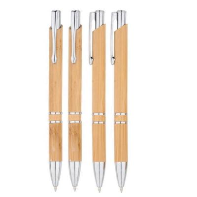 China Promotional Pen Bamboo Wooden Ballpoint Pen Chrome Balance Custom Logo Promotional Eco Gift Bamboo Ballpoint Pen for sale