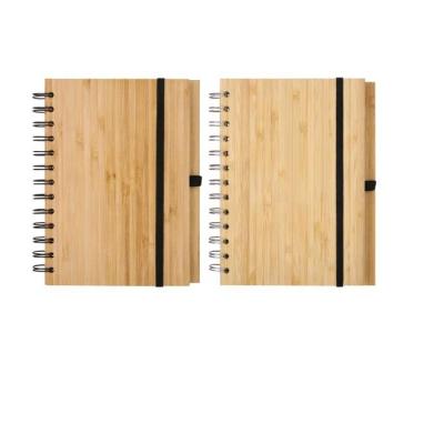 China Recycled Hardcover Notebook B6 Bamboo Hardcover Recycled Kraft Paper Bamboo Spiral Notebook for sale