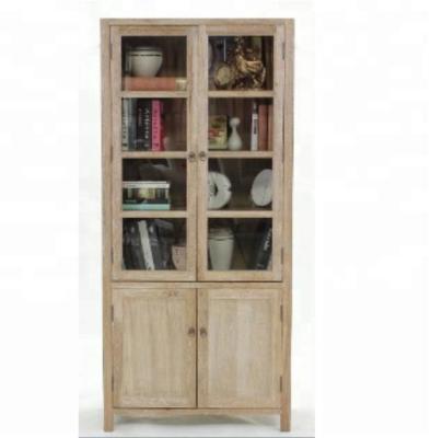 China Rustic Home Furniture Antique Storage Cabinet With Shelf Solid Oak Wood Cabinet for sale