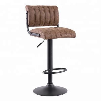 China Industrial Black Industrial Metal Base PU Swivel Stool Commercial High Bar Chair for sale