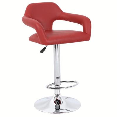 China Modern Design PU Leather Chrome PU Seat Low Lift Club Bar Stool for sale