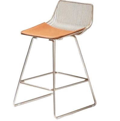 China EUROPEAN cafe or home use low back iron wire cushion seat metal bar chair for sale