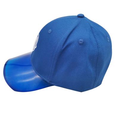 China COMMON custom design blue transparent underbrim brim PVC hat caps with logo for sale