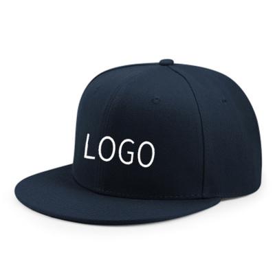 China COMMON Washed Cotton Customized Color Leather Strap Flat Brim Snapback Cap for sale