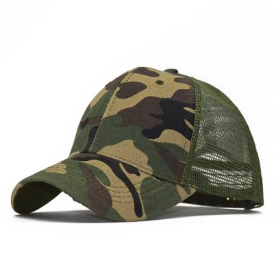 China Custom Military Camouflage Printed Baseball Camouflage Trucker Mesh Cap Hats COMMON for sale