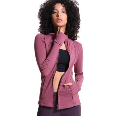 China Breathable Womens Workout Clothes Activewear Long Sleeve Workout Coat Sports Jackets for sale