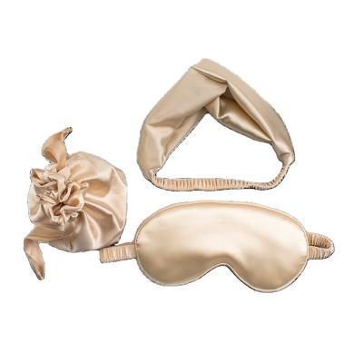 China Casual candy bag1set luxury silk eye mask hand band and Double layer drawstring strap for Souvenir Valentine's Day present candy bag for sale