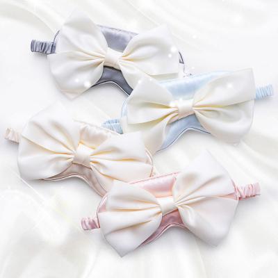 China Fashion Customized Fashion Bow Silk Eye Mask Elastic Band Comfortable Breathable Gift Soft Silky Cute Eye Mask High Quality Luxury for sale