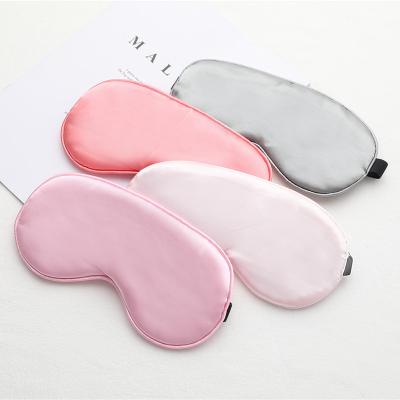 China Casual Customized high quality embroidered logo printed travel sleep silk eye mask set eye mask 100%  silk sleep eye mask for sale