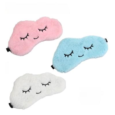 China Soft Cute cloud plush eye mask with adjustable elastic band, cartoon eye mask for women and children for sale