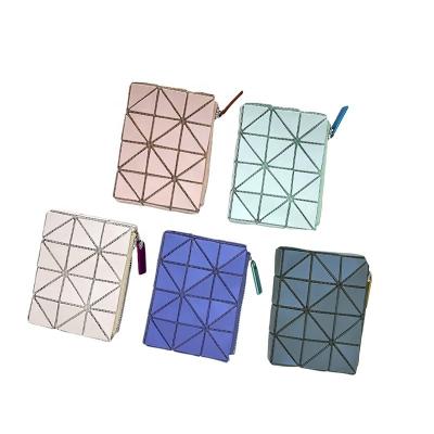 China Fashion 2023 New Limited B&Y Frosted Zero Wallet Chain Women's Wallet Contrast Color Card Storage Bag Rhombic Lattice Small Bag for sale