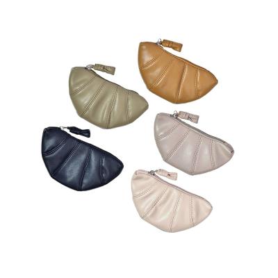 China NATIONAL Korean Version Ins Croissant Niche Texture Croissant Bag Dumpling Bag Woman wallet Coin Purse Female Simple Spot Solid Color for sale