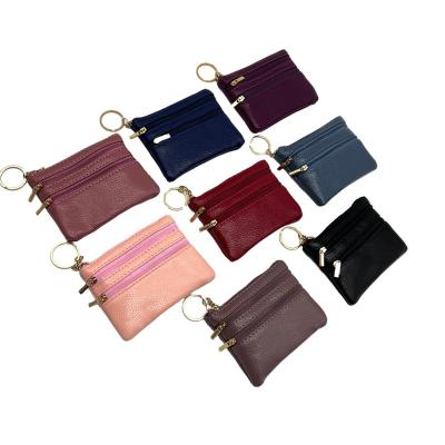 China Fashion 2024 trends Fashion  Leather Coin Purse Women Small Change Purses Mini Zipper Money Bags Pocket keychain Wallets for sale