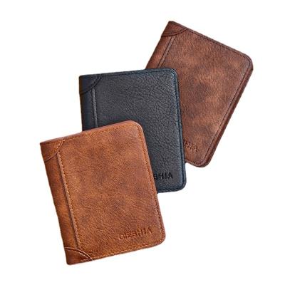 China Waterproof Customizable Logo New Wallet Men's Short Wallet Men's Multi-functional Driver's License Integrated Card Bag Ultra-thin for sale