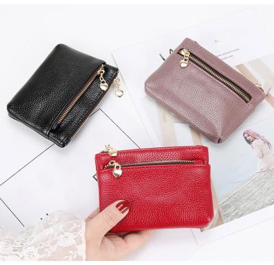 China Fashion 2024New Women Faux Leather Coin Mini Change Purses Small Pocket Zipper Pouch Credit Card Holder Wallet for sale