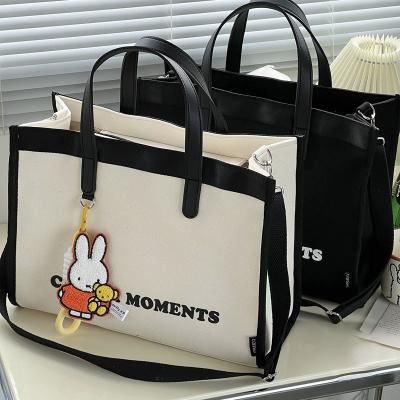 China PORTABLE 2024 Women Fashion Fashion Trending Large Capacity Canvas Tote Bag with Customprinted Logo for sale