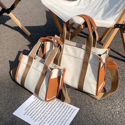 China PORTABLE Hot Selling Simple Durable Canvas Crossbody Bag High Quality Tote Bags Sewing Reinforcement Handbags For Women for sale